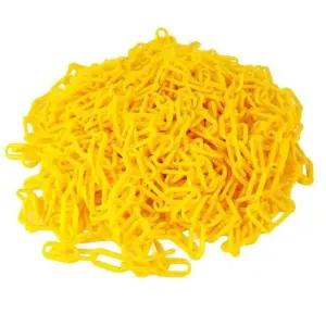 안전 통제줄 플라스틱 체인 노란색 라인줄 가드 주차 구역 표시줄 (WFK9UGF)