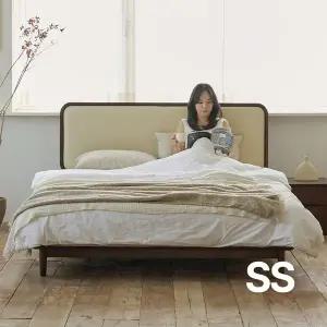[상일리베가구]빈센트 2100 가죽헤드 원목 침대 슈퍼싱글 (본넬SS 매트포함)