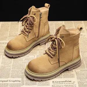 발편한워커 소가죽 스웨이드 키높이 통굽