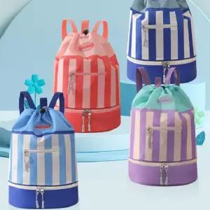 [하프클럽/]방수 비치 수영가방 가방 스트라이프 백 수영용 아이템