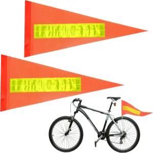 브렐링 2피스 교체 안전 깃발 페넌트 고가시성 자전거 깃발과 극 찢어짐 방지 방수 장식 전기 자동차 야외