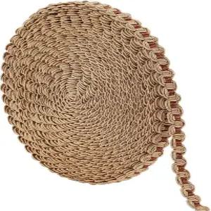 PH 팬더홀 13야드 김프 브레이드 트림 1/2인치 웨이브 패턴 폴리에스터 리본 황금 직조 원단 장식 레이스