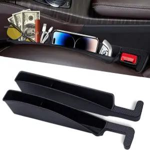 ZYMBU 카시트 갭 필러 오거나이저 2팩 앞좌석 - 휴대폰 안경 자동차 실내 액세서리를 보관할 수 있는