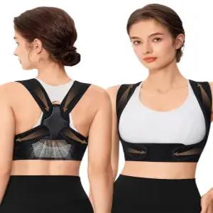 목 어깨 쇄골과 요통 를 위한 자세 조절 가능한 허리 교정기용 URSEXYLY 교정기 (2XL /3XL 블랙)