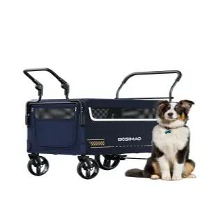 대형견 유모차 2칸 블랙두 분리형 사이의 견딜 웨건 구획 격리60kg을 접이식