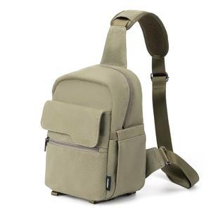 Cwatcun 카메라 슬링백 컴팩트 대형 케이스, 레인 커버가 있는 방수 캔버스 크로스바디 가방, 캐논 니콘 소니 후지 DSLR/SLR/미러리스 카메라용 여행용 사진 렌즈, 그린