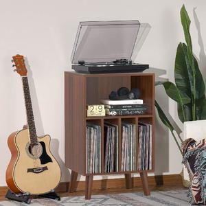 DA 5F LP 턴테이블 틈새테이블 인클로저 월넛 서재 LP랙 호두(원목다리) 원목 낮은 수납장 바이닐 오디오장