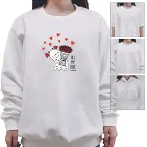 키밍 맨투맨 후드티 꽃다발하트 반티 소량제작 WAE35A1