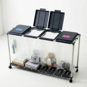 DAMDA 재활용 분리수거함 블랙/그레이 +비닐 50매 포함 2단 3단 4단