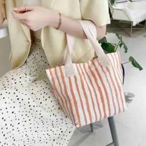 오렌지 캔버스 핸드백 캐주얼 10대 데일리 가방 (WFKAXST)