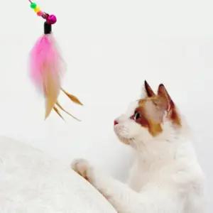 낚시 고양이 낚시대 깃털 장난감 고양이놀이기구 고양 (WFKB8EJ)