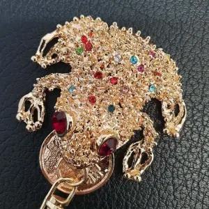 풍수 인테리어 삼족두꺼비 키링 황금두꺼비 열쇠고리 (WFKAZXI)