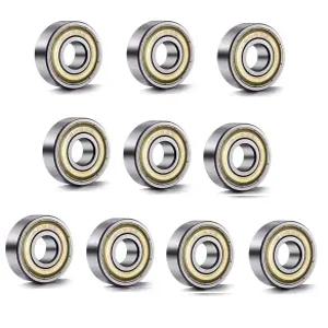 608 ZZ 볼 베어링(10PCS) 608Z 금속 이중 차폐 미니어처 딥 그루브 스케이트보드 베어링(8mm x 22mm 7mm)