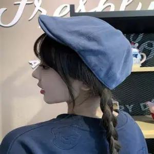 남녀 빈티지 시크 솔리드 헌팅캡 바리스타 카페 모자