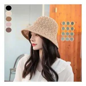 여자 버킷햇 여름 망사 펀칭 디테일 벙거지 모자 양면