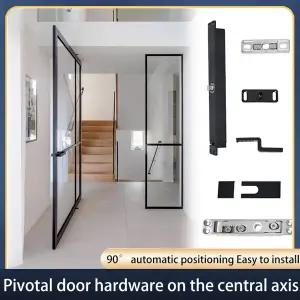 홈이 없는 센터 피벗 도어 하드웨어 알루미늄 목재 유리 도어용 360도 자동 닫힘 기능을 갖춘 숨김형 유압
