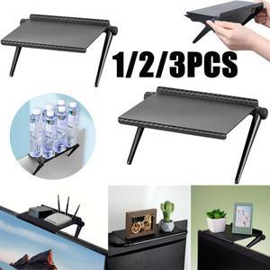 1-3Pcs Tv 컴퓨터 화면 상단 선반  브래킷 조정 가능 홈 수납함 랙 미디어 박스 라우터 테이블