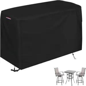 로넬 파티오 회전 바 세트 커버 비스트로 세트용 방수 야외 높이 3피스 테이블 및 의자 헤비 듀티 600D