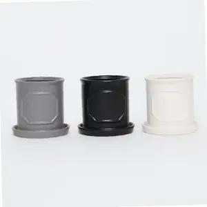 모던레시피 몰딩 로마주 도자기 화분 받침 세트 11x11cm