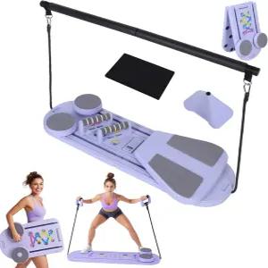 Lufstd 필라테스 리포머 접이식 보드 홈 운동용 다목적 6-in-1 휴대용 장비 세트
