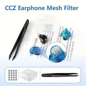 CCZ 실리콘 이어폰 메쉬 필터 (핀셋 및 보관 케이스 포함) 다양한 크기 (3.7-5mm) 간편 접착 설치