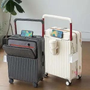 전면 오픈형 20인치 캐리어 와이드핸들 컵홀더 기내용 여행용 하드pqr285