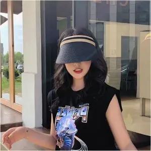 휴양지 밀짚모자 여름 여자 2컬러 썬캡 라피아햇 놀이터 선캡