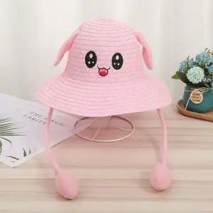 밀짚 토끼모자 여름 밀짚모자 여성