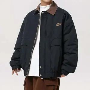 잠바 스트릿 루즈핏 배색 아우터 남자 블루종 점퍼