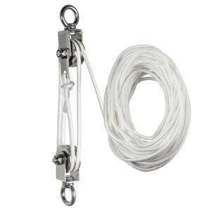 [미국배송] 호이스트 풀리 시스템 헤비 듀티 스테인리스 스틸 25M/8MM 로프가 있는 스내치 스위블 블록 더블 풀리 내부 베어링 리프팅 카약 차고 윈치 사냥 적재 1100파운드