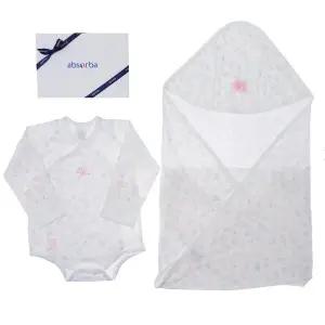 갤러리아 (압소바말띠출산축하신생아저고리)꽃토끼뱀부배냇슈트+속싸개세