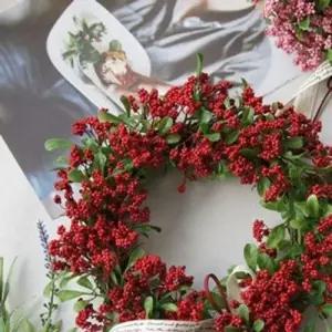 꽃 조화 리스 벽걸이 장식소품 현관문 방문 인테리어 W9ED465