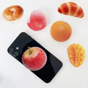 [하프클럽/]과일 빵 그립 스마트 핑거톡 6종 감성 아크릴 사과 복숭아 소금