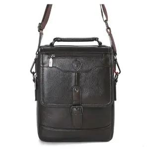 [하프클럽/]캐주얼 남자 메신저백 가죽 작은 쇼퍼백 검정 가방