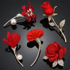 [하프클럽/]꽃 5월 카네이션 붉은 스승의날 브로치 어버이날 특선