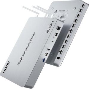 USB 3.0 KVM 플래시 디스크 비디오 플레이어 8K 60Hz 10 웨이 HDMI 멀티 미디어 3D 48Gbps H.265 안드로이