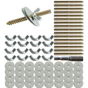 17 소켓이 있는 새 농어 나사, DIY 케이지, 새 놀이터, 작은 동물 사육 상자, 햄스터 보드 기둥 고정 양쪽 나사 이 포함된 스탠드 플랫폼 액세서리 세트