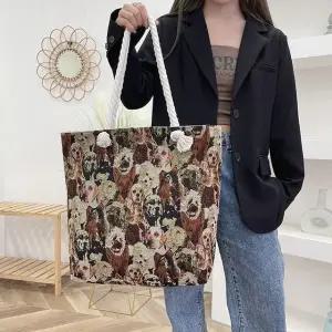 도그숄더백 귀여운캔버스백 데일리 도그 포인트 사각보조가방 프렌즈 (WFKBBBY)