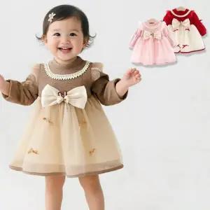 고품질 긴팔 205933 여아 레이스 리본돌 원피스 돌잔치드레스 (WFKBP1Z)