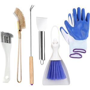 Delllala 6pcs 세트 새장 청소 키트 - 스테인리스 스틸 똥 제거기 및 스크래퍼 도구 - 잉꼬 용품 및 소형 동물장 청소를 위한 필수 새장 액세서리