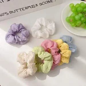 [콩심팥심]헤어 밴드 헤어끈 파스텔 머리끈 헤어슈슈 곱창 린넨