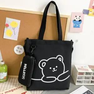 곰돌이 에코백 보조 가방 학생 실내화 주머니 에코백 커플에코백 학원가방