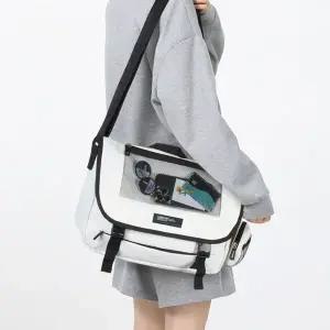 [하프클럽/]캐주얼 메신저 크로스백 남녀공용 메쉬포켓 숄더백