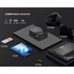 호환 YT100 미니 홈 프로젝터 휴대용 시어터 무선 전화 다기능 내구성