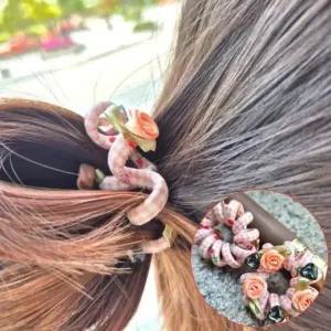 고정 꽈배기 포니테일 머리끈 탄력적 헤어밴드 패션