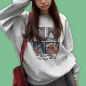 ( )HL] 맨투맨티 티셔츠 긴팔티 기모 프린팅 여성 겨울