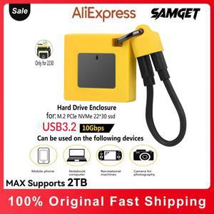 SAMG 호환 호환ET 10Gbps 미니 소형 호환 M2 SSD 외장 케이스 NVMe 2TB PCIe USB 3.2 Gen2 공구 없이 설치
