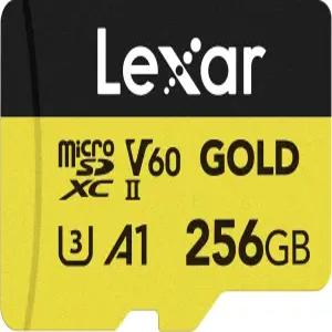Lexar 256GB 프로페셔널 골드 마이크로 SD 카드 UHS-II C10 U3 V60 A1 풀 HD 4K 최대 280MB/s microSDXC