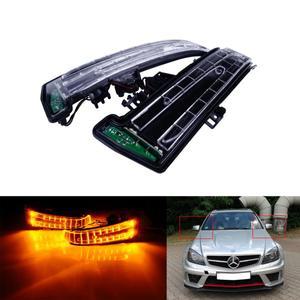 ANGRONG 2Pcs LED 윙 미러 표시기 메르세데스 호환 벤츠 호환 W204 W176 C117 C218 A207 W221 용 신호등 켜