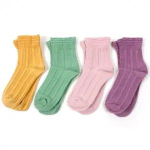 컬러매치 플라워 발목양말 2족 택1 캐주얼 아동양말